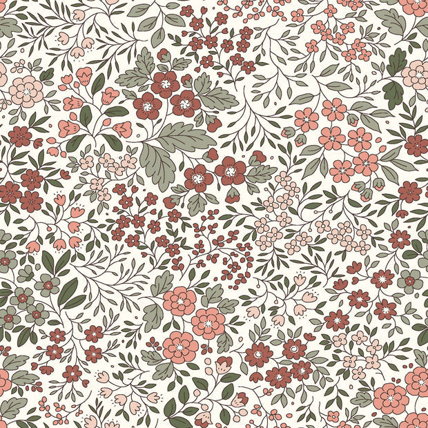 Baumwolljersey mit Blumenmuster, Cremeweiß