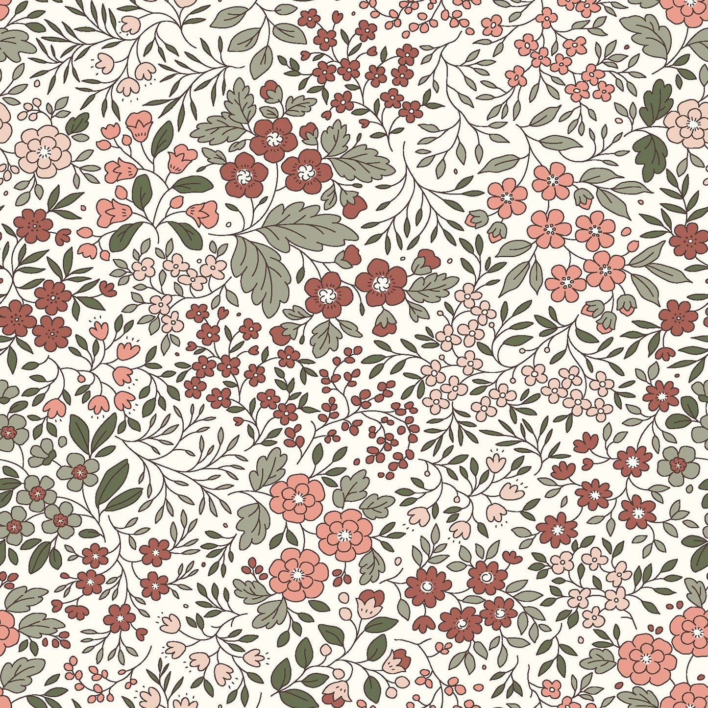 Cotton Jersey Printed Flowers Off White