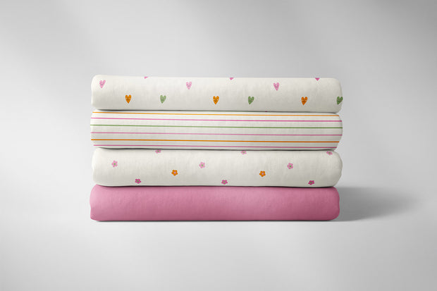 Baumwollpopeline mit Streifenmuster, cremeweiß