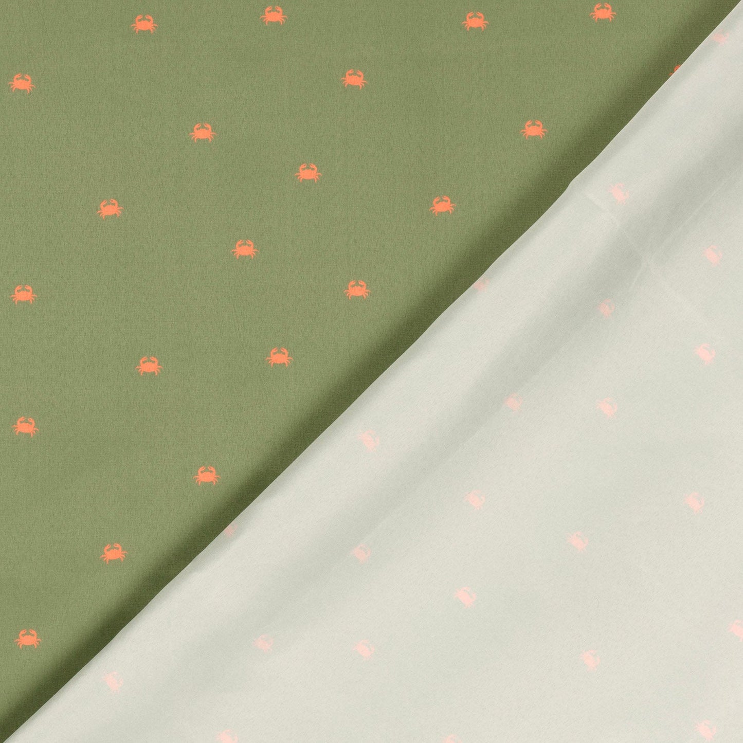 Badeshorts-Stoff mit Krabbenmuster, olivgrün