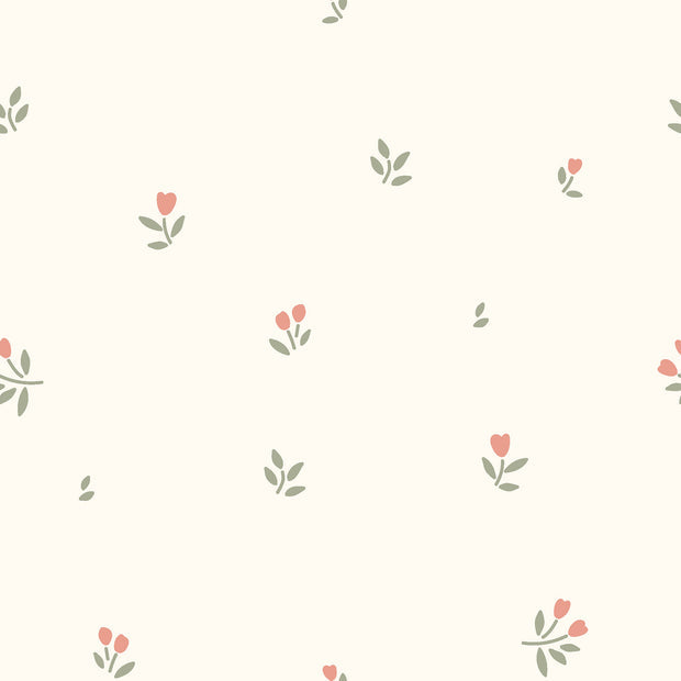 Baumwolljersey mit Punktblumenmuster, cremeweiß