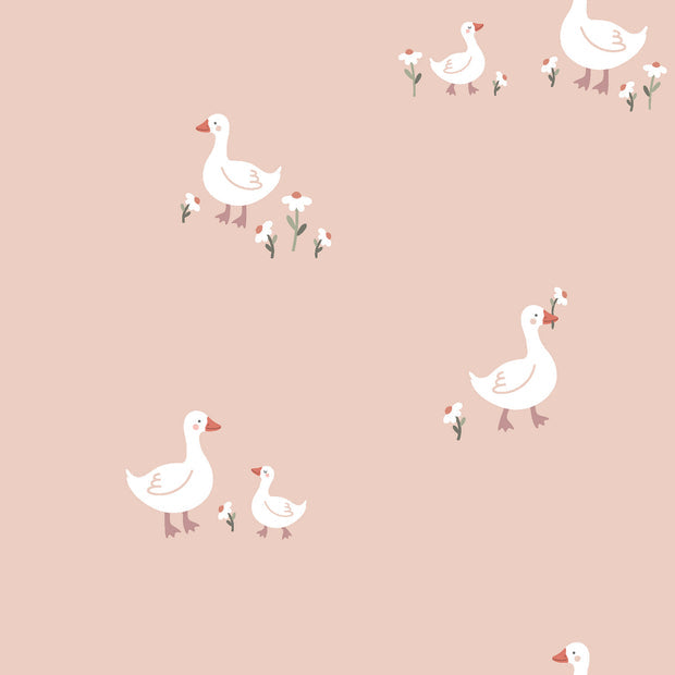 Baumwolljersey mit Tiermotiven, Hellrosa