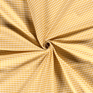 Cotton Poplin Gingham Ochre 2.7 mm