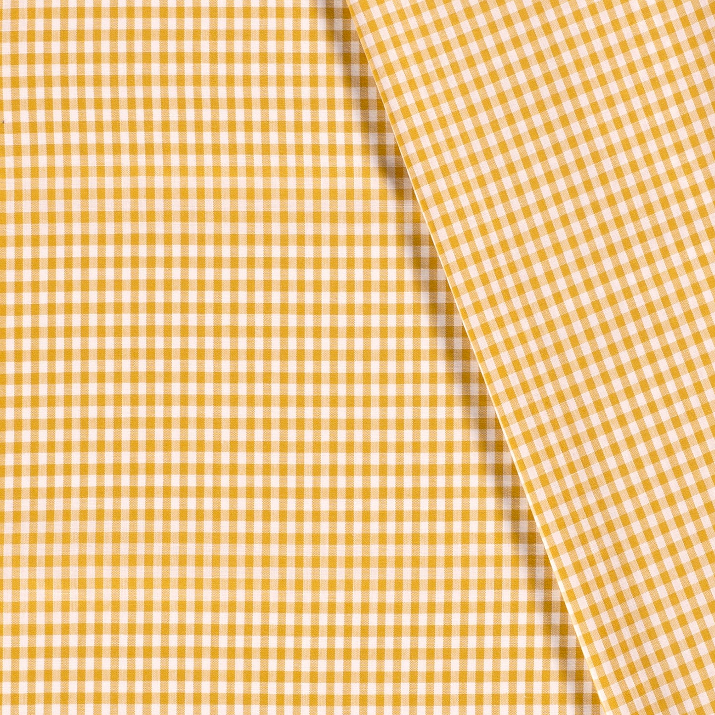 Cotton Poplin Gingham Ochre 2.7 mm