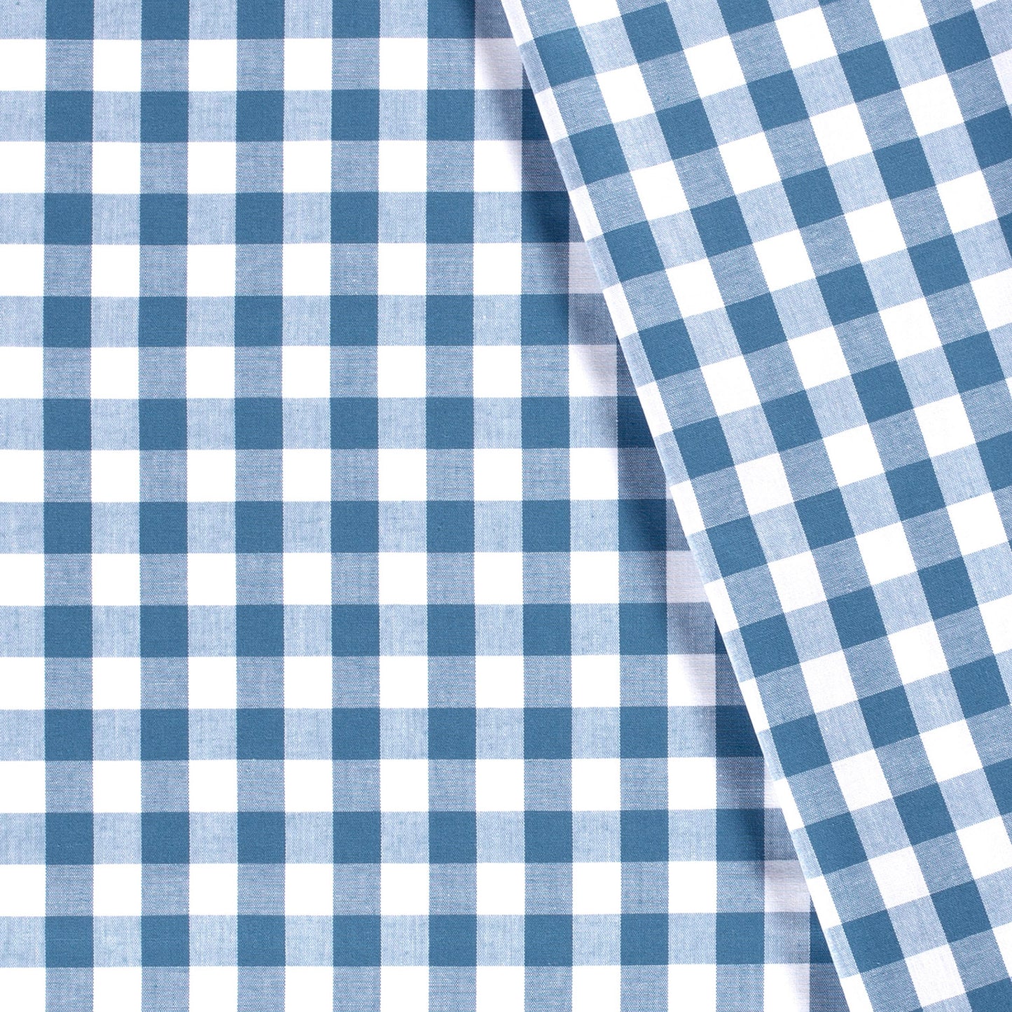 Cotton Poplin Gingham Indigo 10 mm