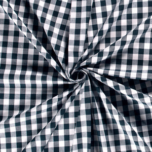 Cotton Poplin Gingham Navy 10 mm