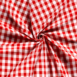 Cotton Poplin Gingham Red 10 mm