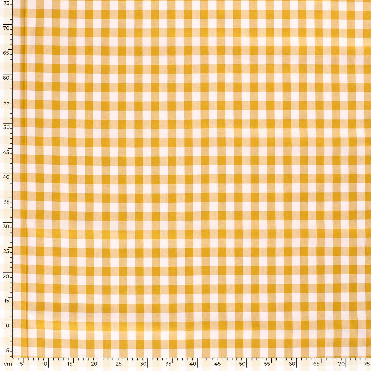 Cotton Poplin Gingham Ochre 10 mm