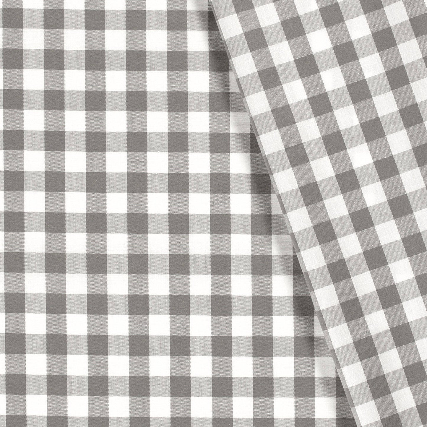 Cotton Poplin Gingham Dark Grey 10 mm