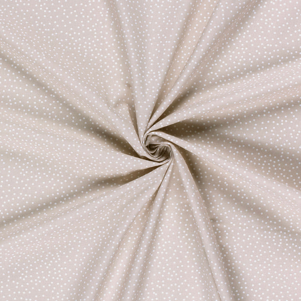 Baumwollpopeline mit Punktmuster, Beige