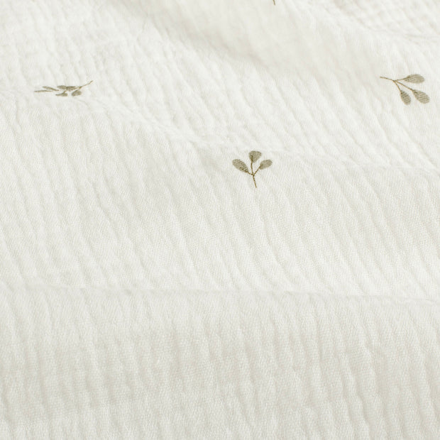 Doppellagiger Gaze-Stoff mit Zweigmuster, cremeweiß