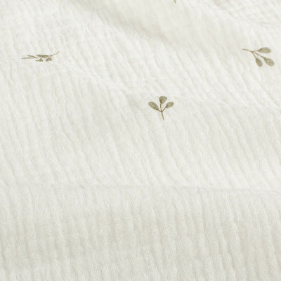 Doppellagiger Gaze-Stoff mit Zweigmuster, cremeweiß