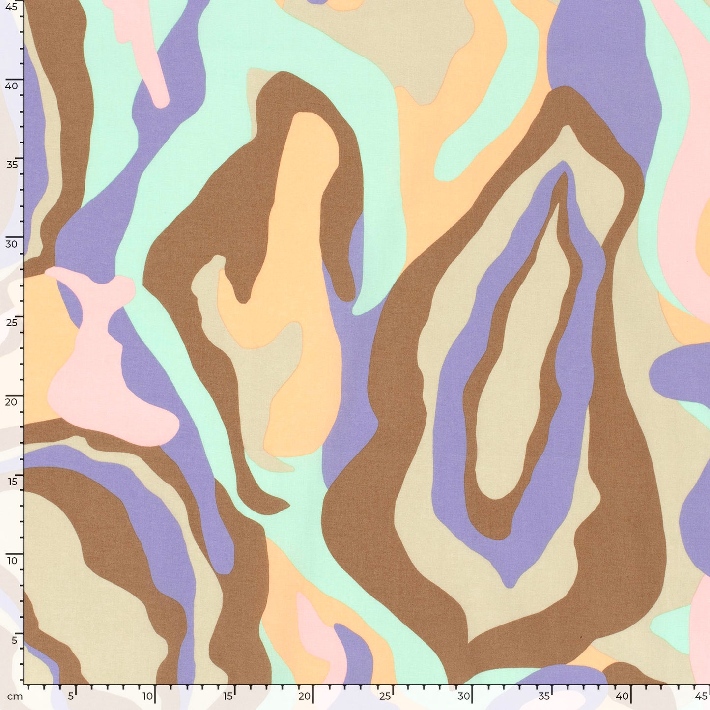 Cotton Satin Printed Abstract Mint