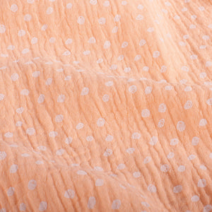 Double Gauze Printed Dots Salmon