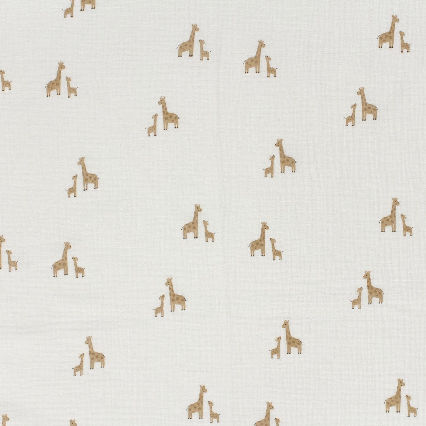 Double Gauze Printed Giraffes Off White