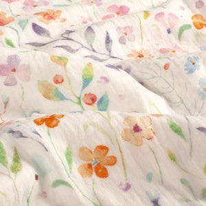 Double Gauze Printed Flowers Off White