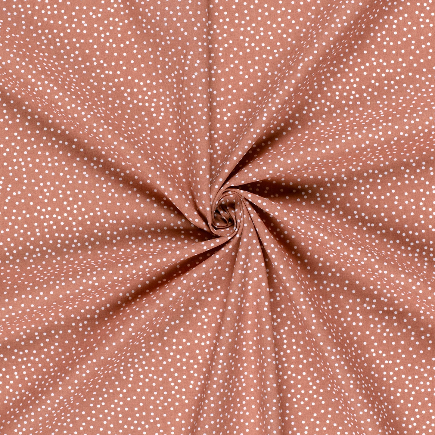 Cotton Poplin Printed Dots Brique