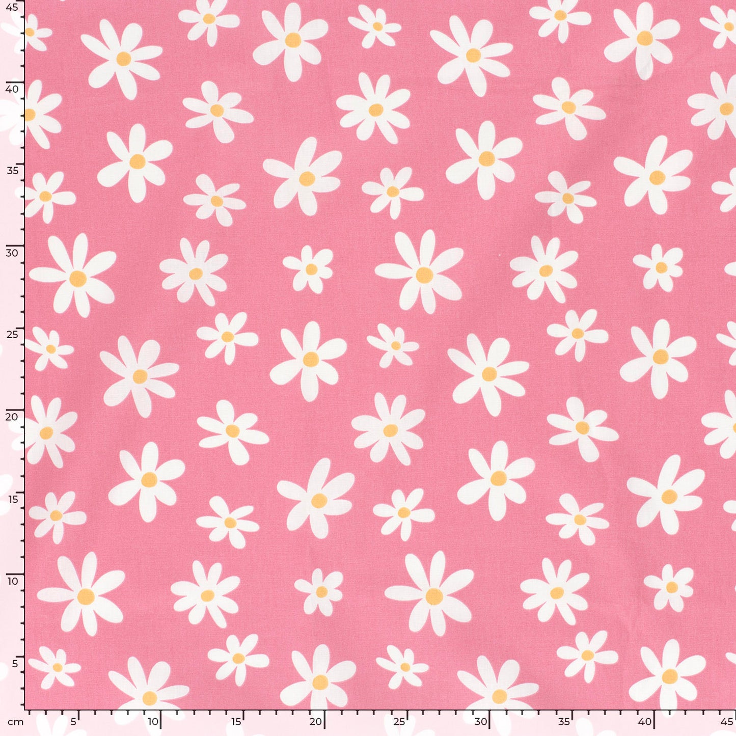 Cotton Poplin Printed Flowers Pink