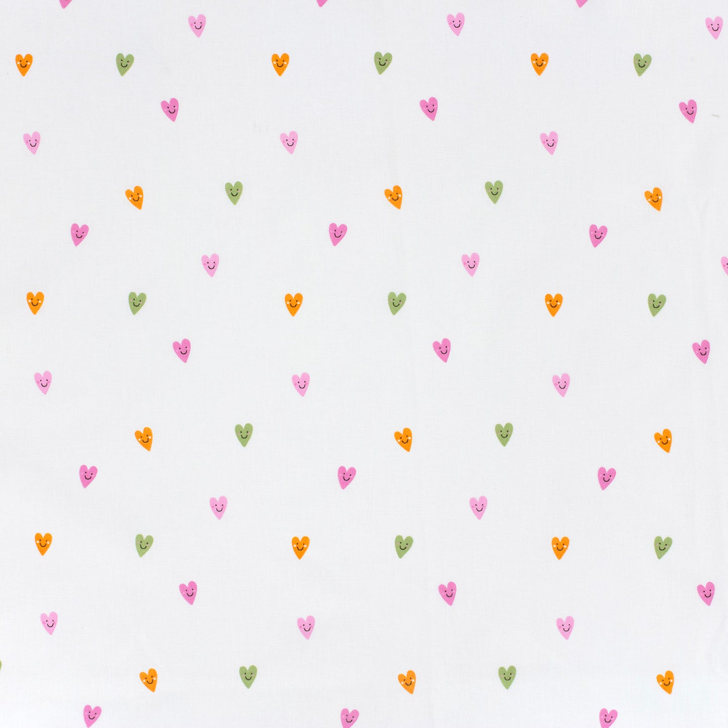 Cotton Poplin Printed Hearts Off-White