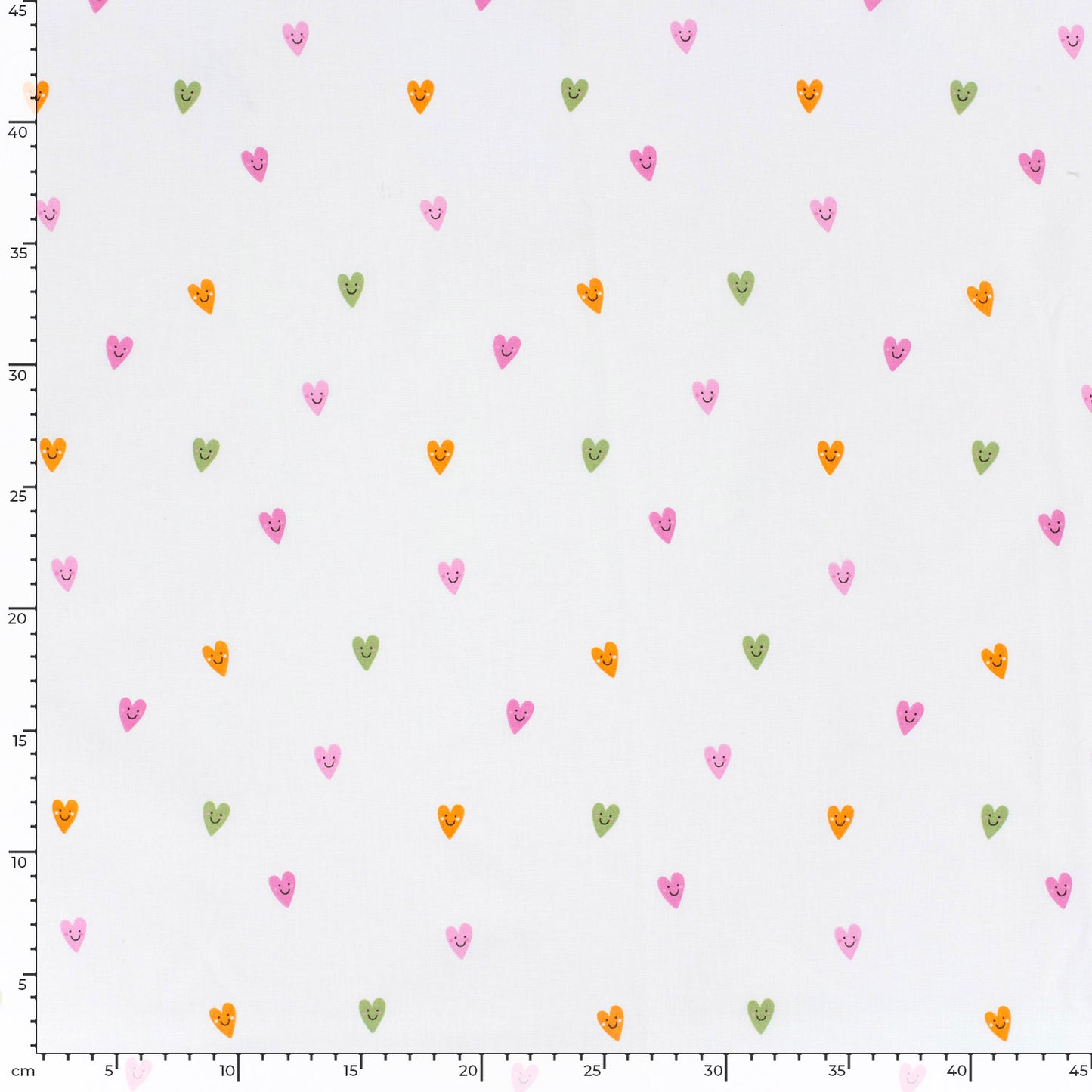 Cotton Poplin Printed Hearts Off-White