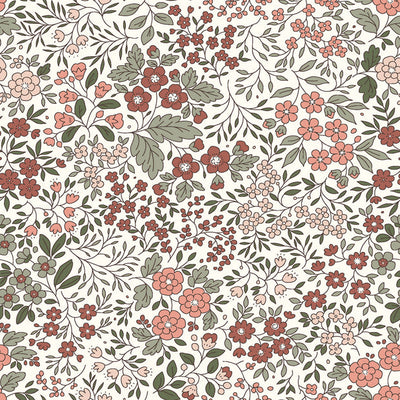 Baumwolljersey mit Blumenmuster, Cremeweiß