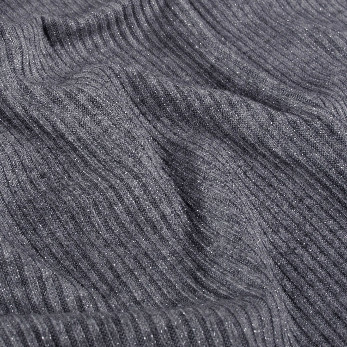 Rib Jersey Lurex Dark Grey