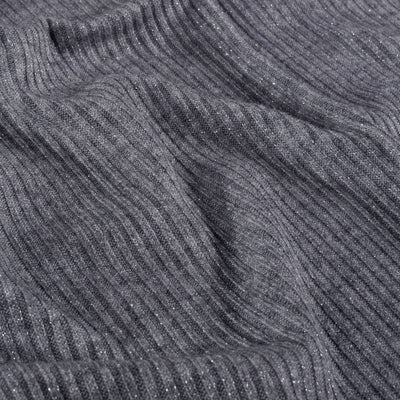 Rib Jersey Lurex Dark Grey