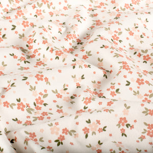 Cotton Jersey Printed Flowers Off White