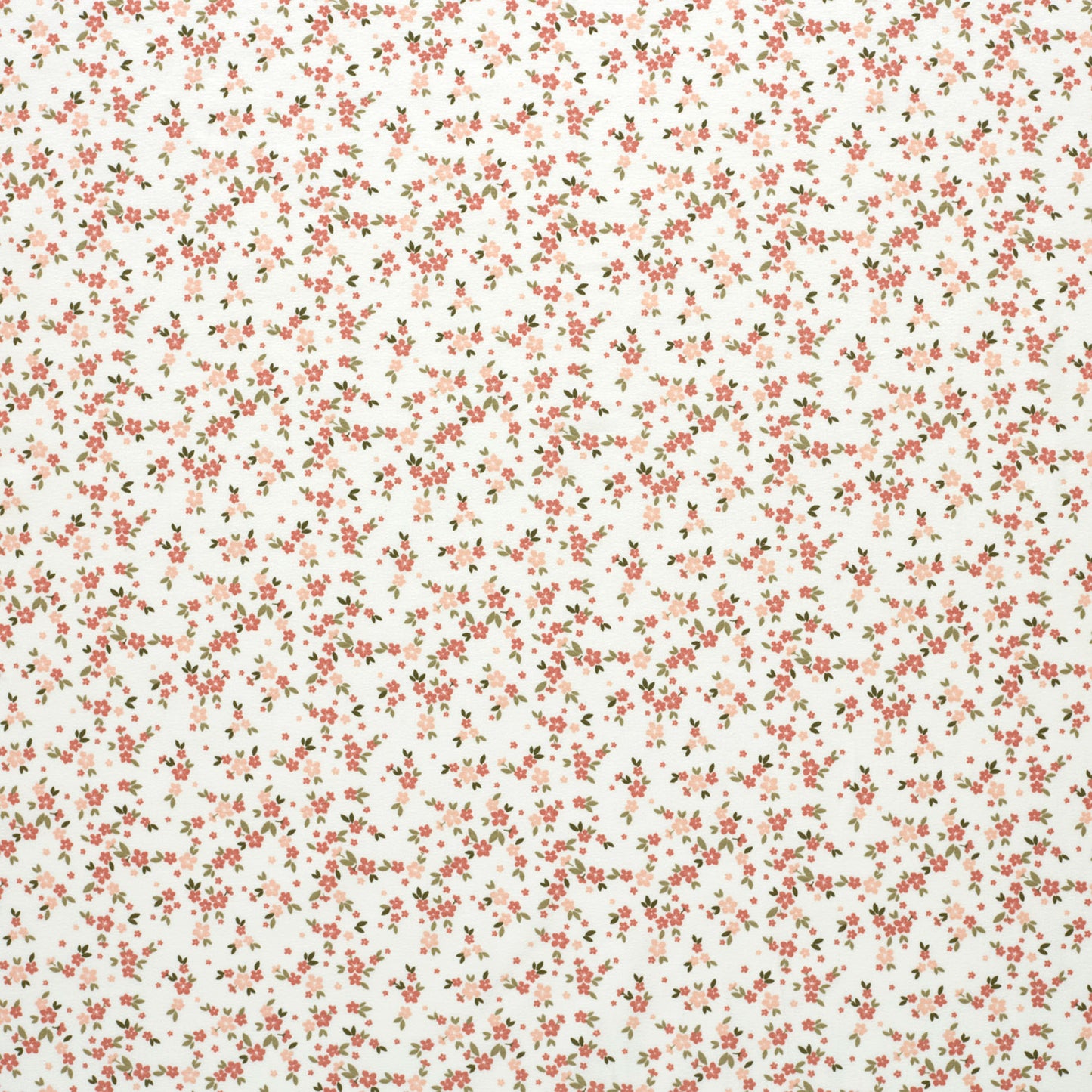 Cotton Jersey Printed Flowers Off White
