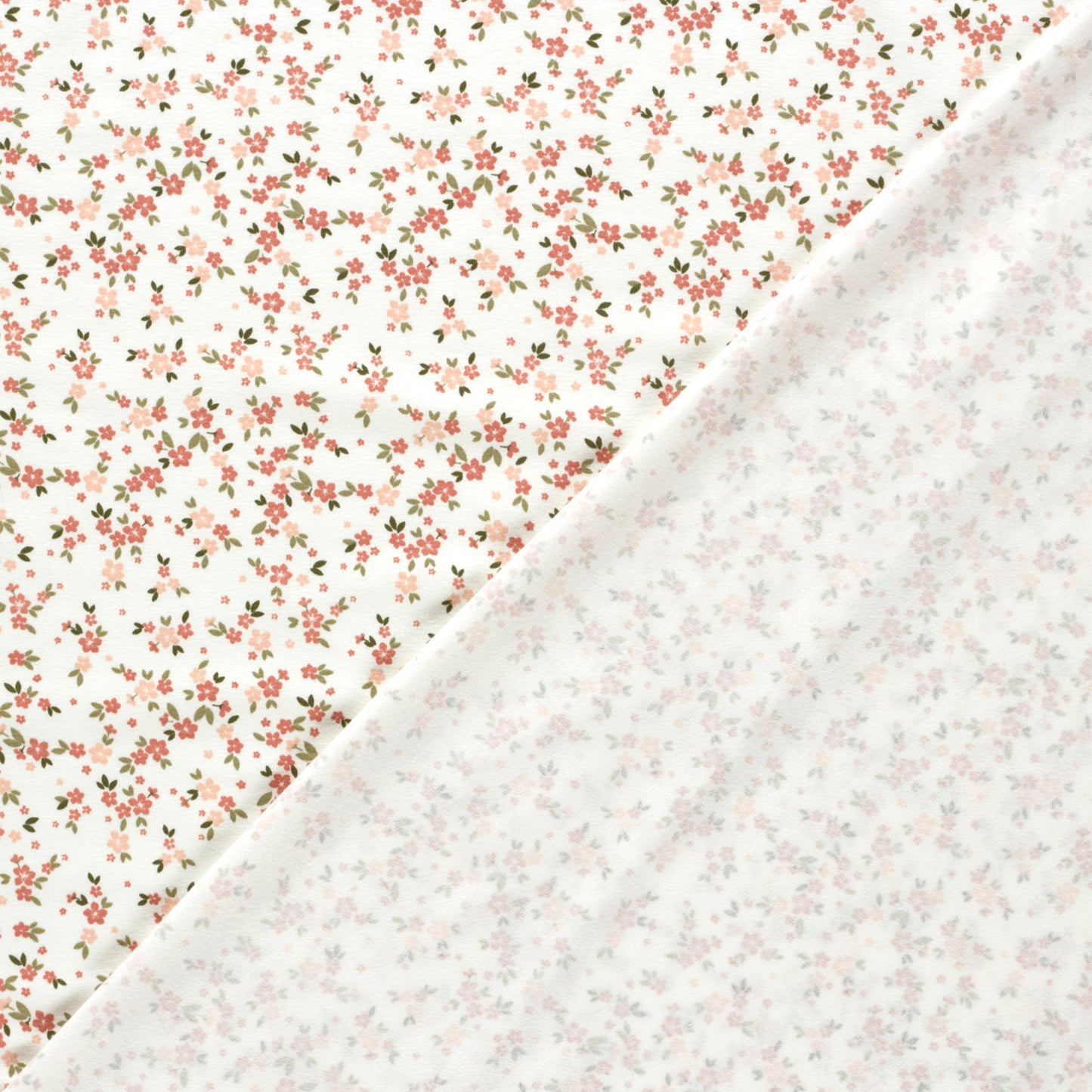 Cotton Jersey Printed Flowers Off White