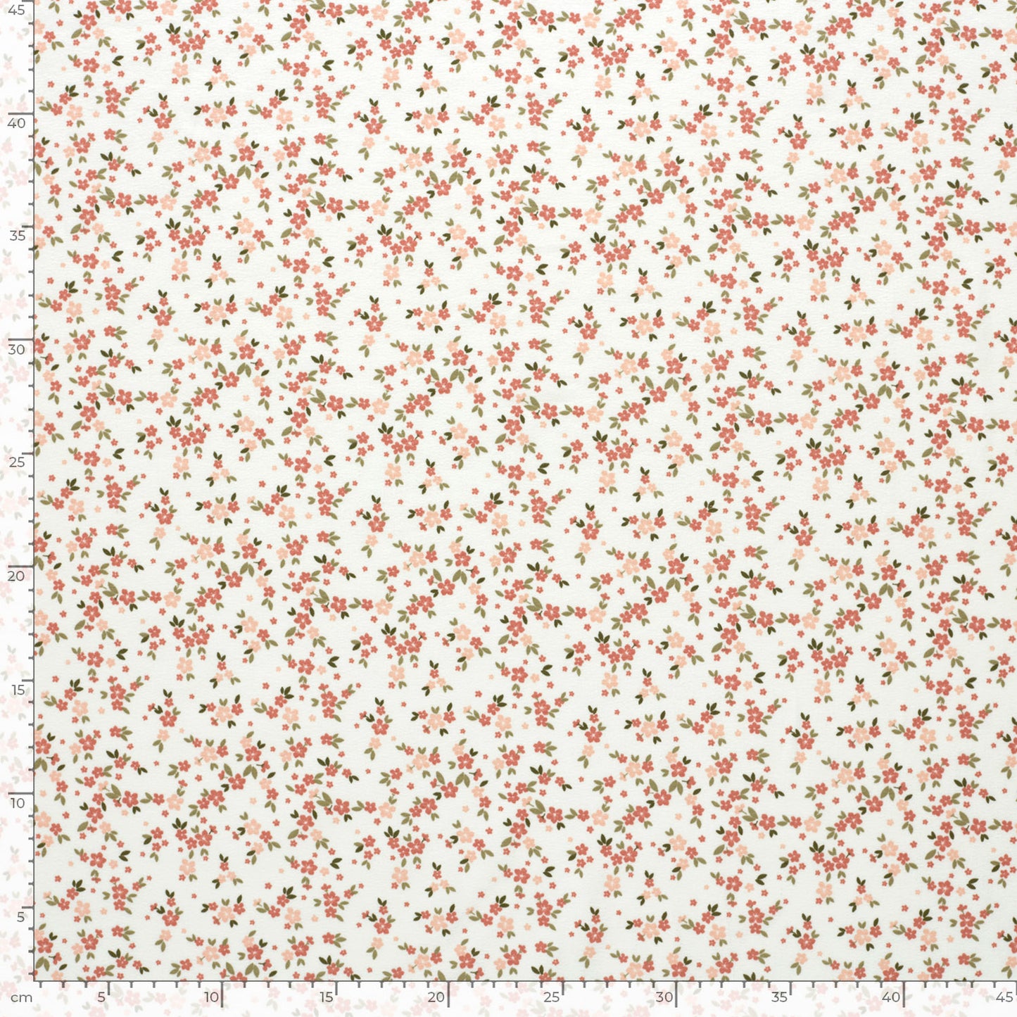 Cotton Jersey Printed Flowers Off White