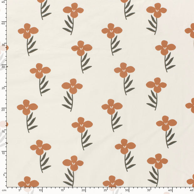 Baumwolljersey mit großem Blumenmuster, cremefarben