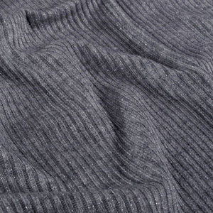 Rippstrick-Jersey mit Lurex-Beschichtung, Dunkelgrau