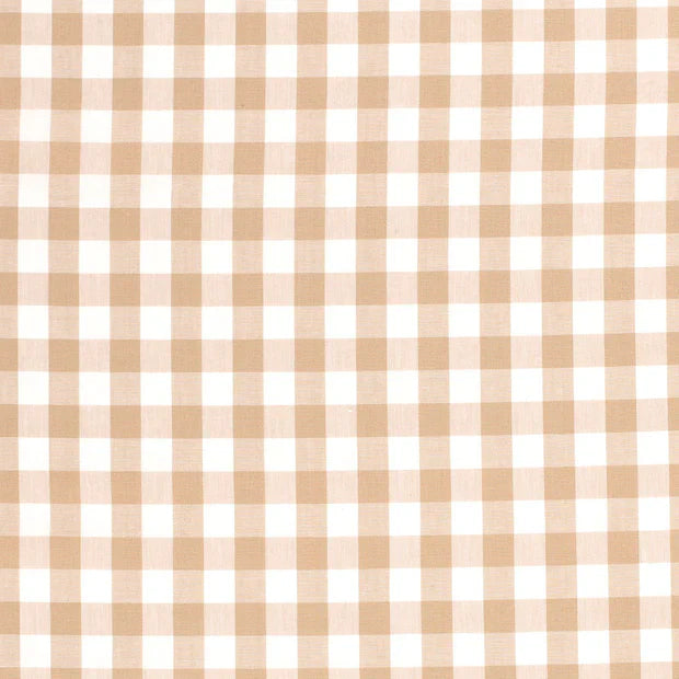 Cotton Poplin Gingham Camel 10 mm