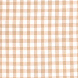Cotton Poplin Gingham Camel 10 mm