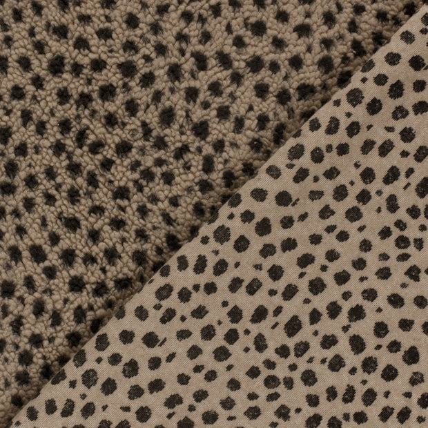 Sherpa-Fleece-Jacquard-Panther-Taupe-Grau