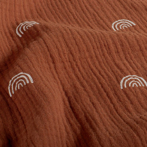 Doppellagiges Gaze-Regenbogen-Brikett mit Print