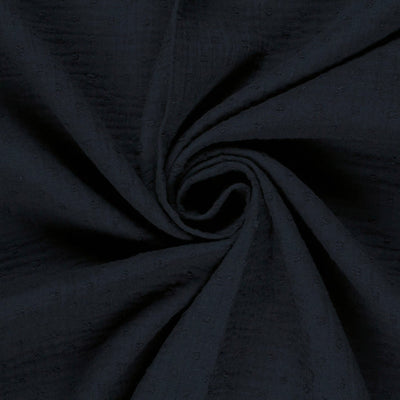 Doppelgaze Dobby-Punkte Marineblau