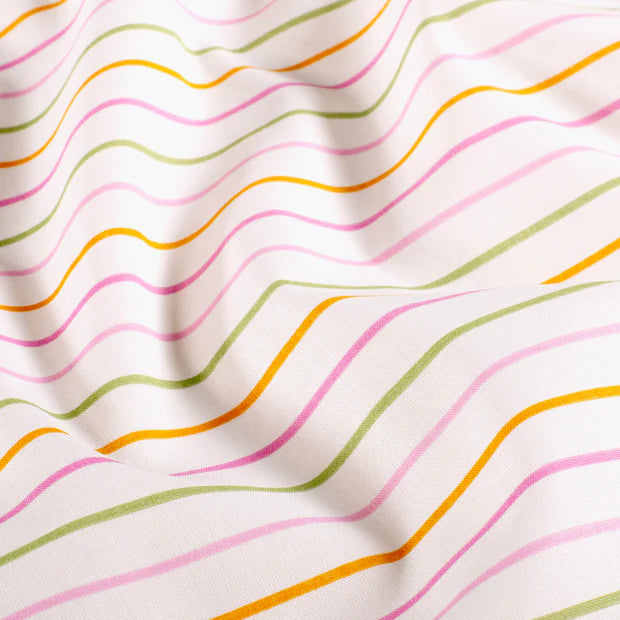 Baumwollpopeline mit Streifenmuster, cremeweiß