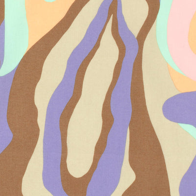 Baumwollsatin mit abstraktem Print in Mint