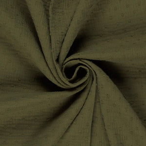 Doppelgaze Dobby Dots Khakigrün