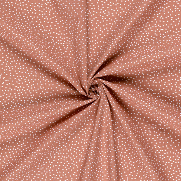 Baumwollpopeline mit Punktmuster, Ziegel