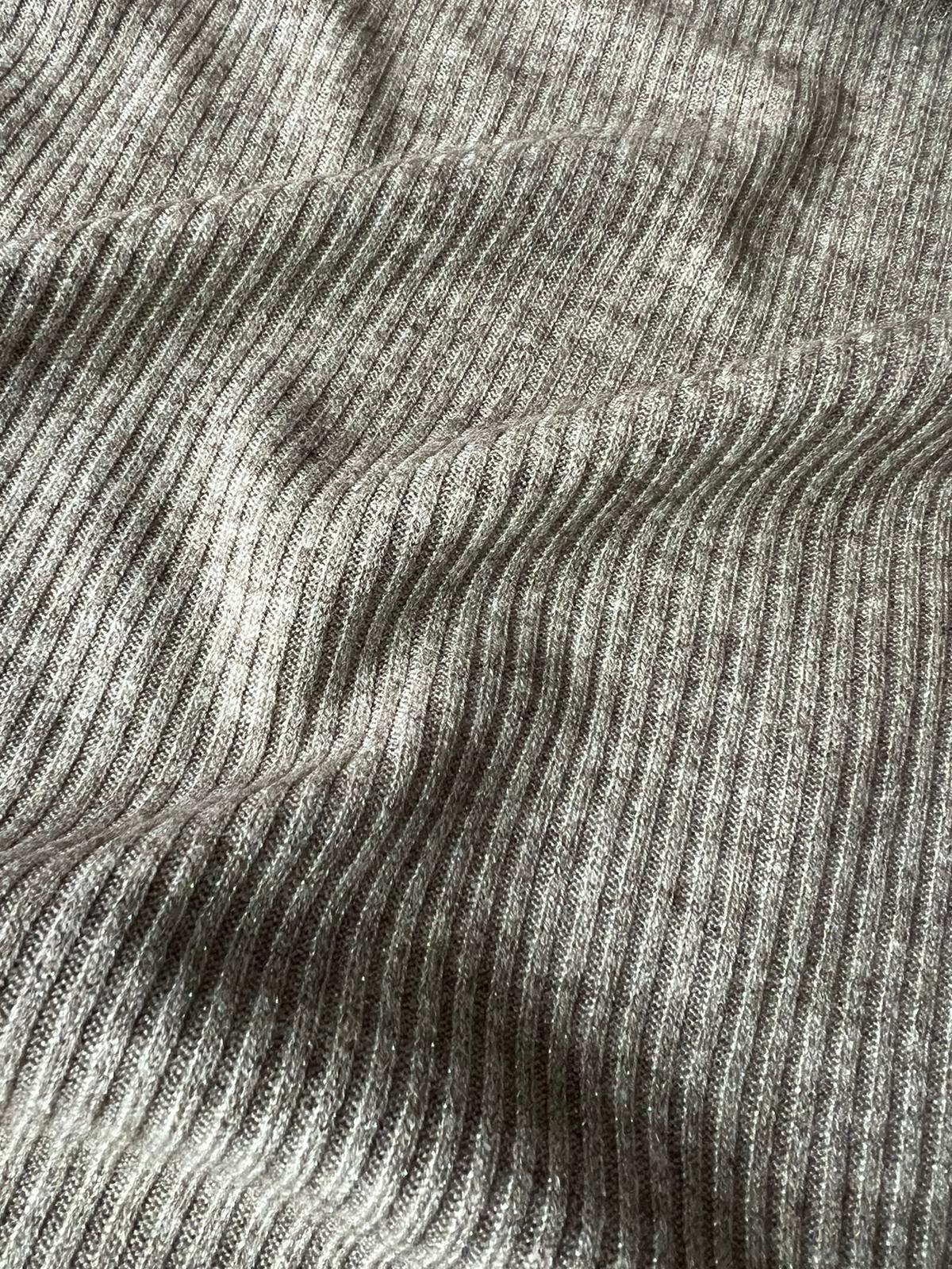 Rippen-Jersey mit Lurex-Olive