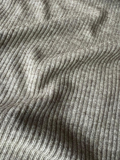 Rippen-Jersey mit Lurex-Olive