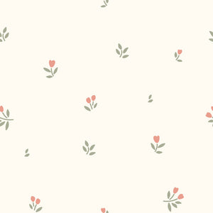 Baumwolljersey mit Punktblumenmuster, cremeweiß