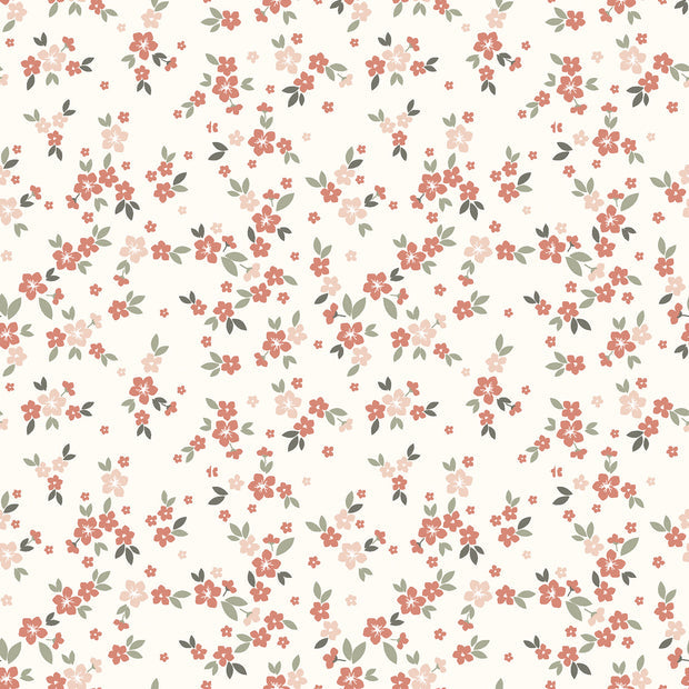 Baumwolljersey mit Blumenmuster, Cremeweiß