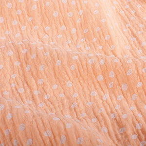 Doppellagiger Gaze-Stoff mit Punktmuster, Lachs
