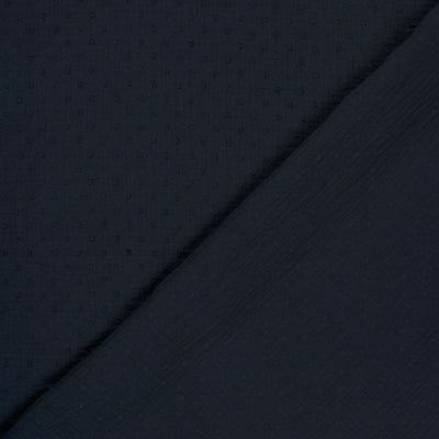 Doppelgaze Dobby-Punkte Marineblau
