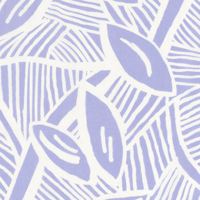 Baumwollsatin mit Blätterdruck, Lila