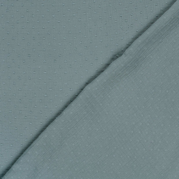 Doppelgaze Dobby Dots Indigo